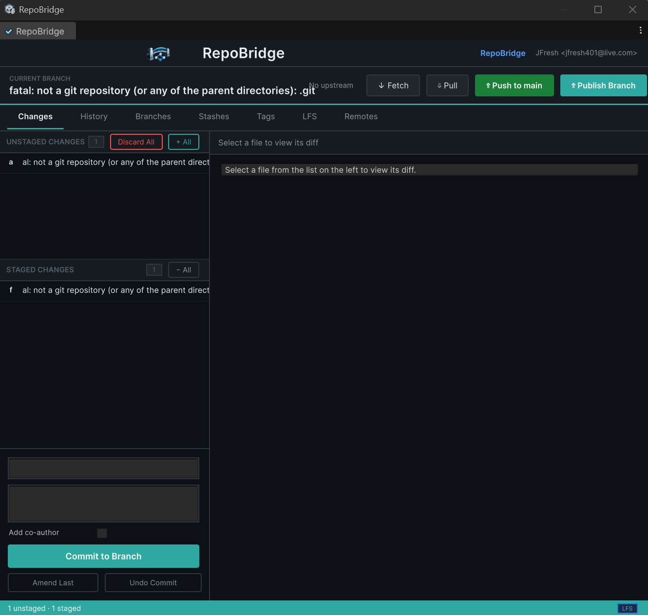 RepoBridge Editor Window Screenshot